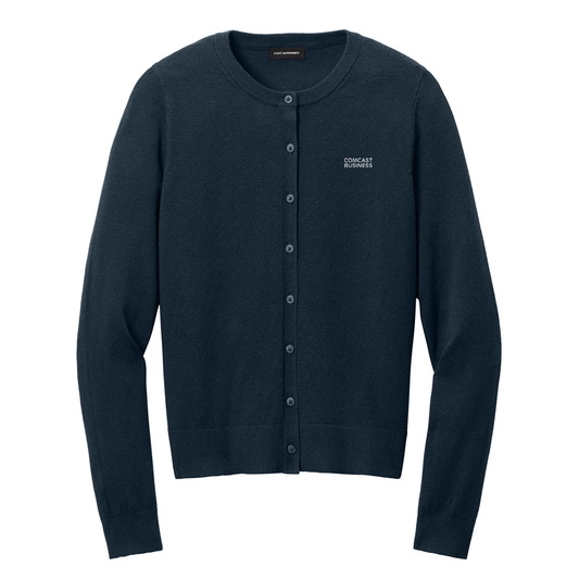 Women's Easy Care Comcast Business Crewneck Cardigan Sweater
