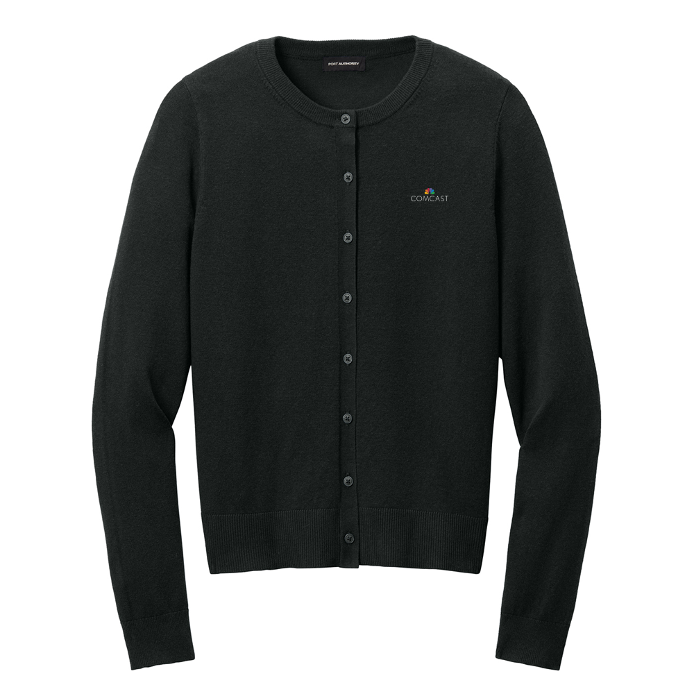 Women's Easy Care Comcast Crewneck Cardigan Sweater