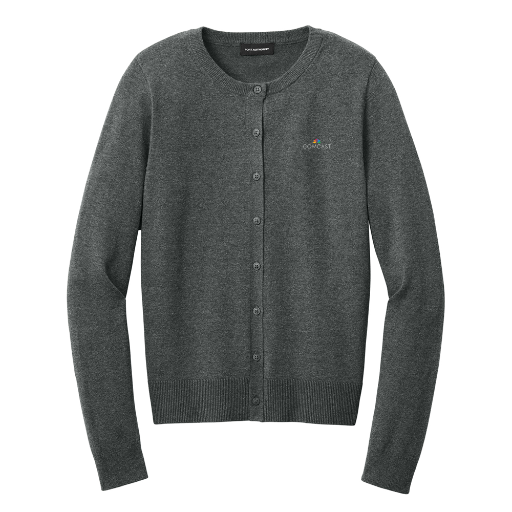 Women's Easy Care Comcast Crewneck Cardigan Sweater